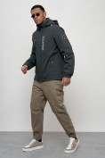 Оптом Куртка спортивная мужская весенняя с капюшоном темно-серого цвета 88026TC в Екатеринбурге, фото 5
