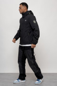 Оптом Куртка спортивная мужская весенняя с капюшоном черного цвета 88027Ch в Казани, фото 12