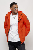 Оптом Куртка спортивная мужская весенняя с капюшоном оранжевого цвета 88027O в Казани, фото 9