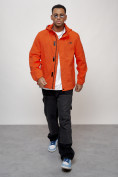 Оптом Куртка спортивная мужская весенняя с капюшоном оранжевого цвета 88027O в Казани, фото 12