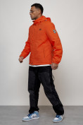 Оптом Куртка спортивная мужская весенняя с капюшоном оранжевого цвета 88027O в Казани, фото 5