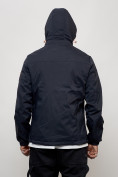 Оптом Куртка спортивная мужская весенняя с капюшоном темно-синего цвета 88027TS в Казани, фото 6