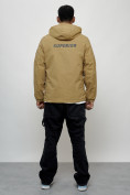 Оптом Куртка спортивная мужская весенняя с капюшоном бежевого цвета 88028B в Казани, фото 12