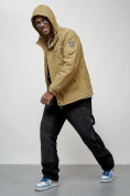 Оптом Куртка спортивная мужская весенняя с капюшоном бежевого цвета 88028B в Екатеринбурге, фото 6