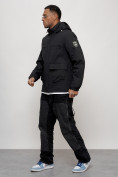 Оптом Куртка спортивная мужская весенняя с капюшоном черного цвета 88028Ch в Казани, фото 2