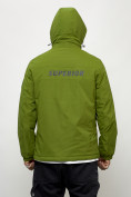 Оптом Куртка спортивная мужская весенняя с капюшоном зеленого цвета 88028Z в Екатеринбурге, фото 9