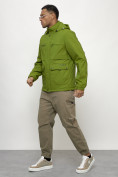 Оптом Куртка спортивная мужская весенняя с капюшоном зеленого цвета 88029Z в Казани, фото 10