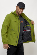 Оптом Куртка спортивная мужская весенняя с капюшоном зеленого цвета 88030Z в Екатеринбурге, фото 14