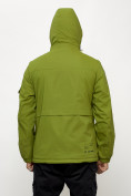 Оптом Куртка спортивная мужская весенняя с капюшоном зеленого цвета 88030Z в Екатеринбурге, фото 4