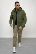 Оптом Куртка спортивная мужская весенняя с капюшоном цвета хаки 88031Kh в Казани, фото 10