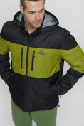 Оптом Куртка спортивная мужская с капюшоном черного цвета 8808Ch в Екатеринбурге, фото 10