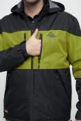 Оптом Куртка спортивная мужская с капюшоном черного цвета 8808Ch в Казани, фото 11