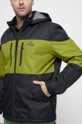 Оптом Куртка спортивная мужская с капюшоном черного цвета 8808Ch в Екатеринбурге, фото 16