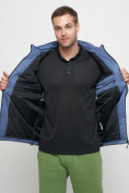 Оптом Куртка спортивная мужская с капюшоном синего цвета 8808S в Казани, фото 18