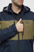 Оптом Куртка спортивная мужская с капюшоном темно-синего цвета 8808TS, фото 11
