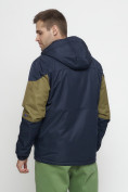 Оптом Куртка спортивная мужская с капюшоном темно-синего цвета 8808TS, фото 16