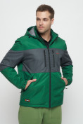 Оптом Куртка спортивная мужская с капюшоном зеленого цвета 8808Z в Казани, фото 10