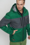 Оптом Куртка спортивная мужская с капюшоном зеленого цвета 8808Z в Екатеринбурге, фото 7