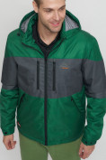 Оптом Куртка спортивная мужская с капюшоном зеленого цвета 8808Z в Екатеринбурге, фото 8