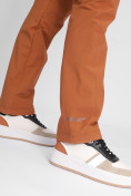 Оптом Утепленные спортивные брюки женские коричневого цвета 88148K, фото 13
