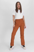 Оптом Утепленные спортивные брюки женские коричневого цвета 88148K, фото 18