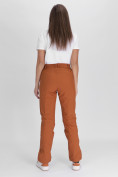 Оптом Утепленные спортивные брюки женские коричневого цвета 88148K, фото 4