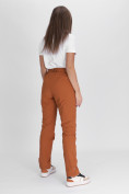 Оптом Утепленные спортивные брюки женские коричневого цвета 88148K, фото 5