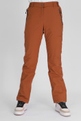 Оптом Утепленные спортивные брюки женские коричневого цвета 88148K, фото 7
