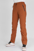 Оптом Утепленные спортивные брюки женские коричневого цвета 88148K, фото 8
