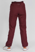Оптом Утепленные спортивные брюки женские бордового цвета 88149Bo в Казани, фото 10