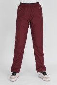 Оптом Утепленные спортивные брюки женские бордового цвета 88149Bo в Казани, фото 7