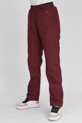 Оптом Утепленные спортивные брюки женские бордового цвета 88149Bo в Казани, фото 8
