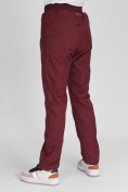Оптом Утепленные спортивные брюки женские бордового цвета 88149Bo в Казани, фото 9
