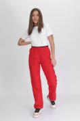 Оптом Утепленные спортивные брюки женские красного цвета 88149Kr в Екатеринбурге, фото 17