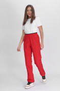 Оптом Утепленные спортивные брюки женские красного цвета 88149Kr в Екатеринбурге, фото 18