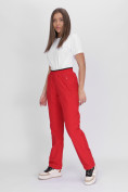 Оптом Утепленные спортивные брюки женские красного цвета 88149Kr в Екатеринбурге, фото 2