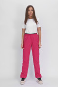 Оптом Утепленные спортивные брюки женские розового цвета 88149R в Екатеринбурге
