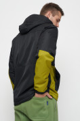 Оптом Куртка спортивная мужская с капюшоном черного цвета 8815Ch в Казани, фото 10