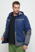 Оптом Куртка спортивная мужская с капюшоном темно-синего цвета 8815TS в Казани, фото 17