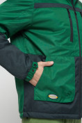 Оптом Куртка спортивная мужская с капюшоном зеленого цвета 8815Z, фото 12