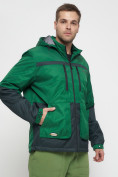 Оптом Куртка спортивная мужская с капюшоном зеленого цвета 8815Z, фото 14