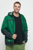 Оптом Куртка спортивная мужская с капюшоном зеленого цвета 8815Z, фото 17