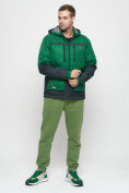 Оптом Куртка спортивная мужская с капюшоном зеленого цвета 8815Z, фото 3