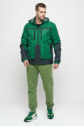 Оптом Куртка спортивная мужская с капюшоном зеленого цвета 8815Z, фото 4