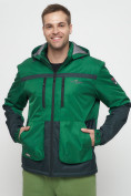 Оптом Куртка спортивная мужская с капюшоном зеленого цвета 8815Z, фото 7