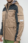 Оптом Куртка спортивная мужская с капюшоном бежевого цвета 8816B, фото 15