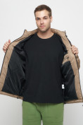 Оптом Куртка спортивная мужская с капюшоном бежевого цвета 8816B, фото 20