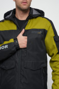 Оптом Куртка спортивная мужская с капюшоном черного цвета 8816Ch в Екатеринбурге, фото 14