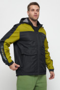 Оптом Куртка спортивная мужская с капюшоном черного цвета 8816Ch в Казани, фото 7