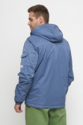Оптом Куртка спортивная мужская с капюшоном синего цвета 8816S в Казани, фото 18